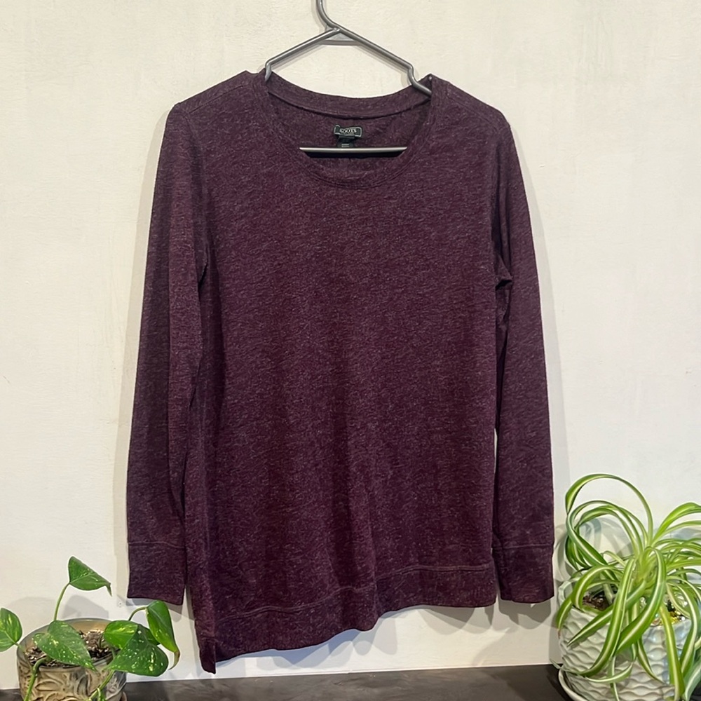Roots sized medium, burgundy long sleeve top